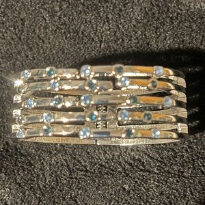 Elegant Silver and Blue Women's Bracelet